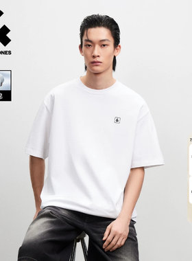【专享价】绫致杰克琼斯夏短袖略宽松胸前logo胶印罗纹圆领时尚