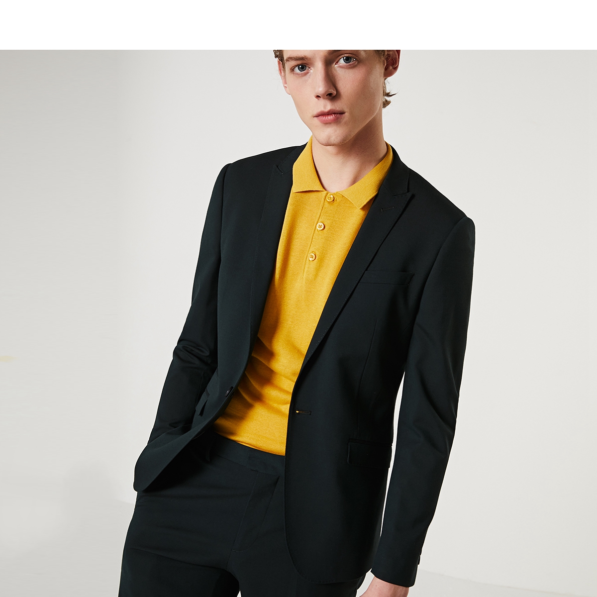 SELECTED戗驳领修身商务西装