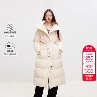百搭潮 羽绒服女时尚 绫致ONLY冬季 90白鸭绒泡芙云朵感长款