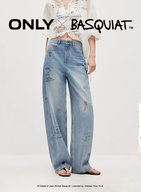 绫致ONLY2026夏季新款BASQUIAT联名高腰香蕉裤牛仔裤女
