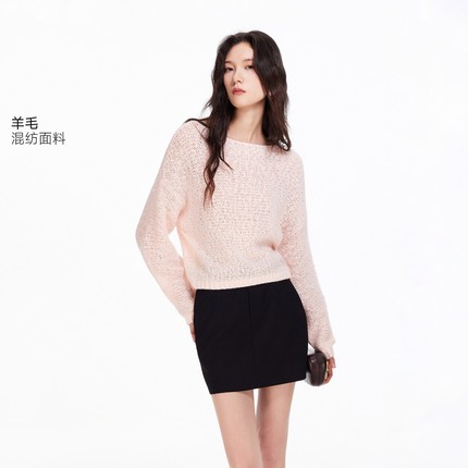 绫致Vero Moda针织衫女2026春季新款含绵羊毛马海毛通勤长袖上衣