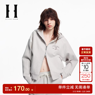 绫致SEASON HIGH NFL联名款巴尔的摩乌鸦队潮连帽双拉链卫衣女装