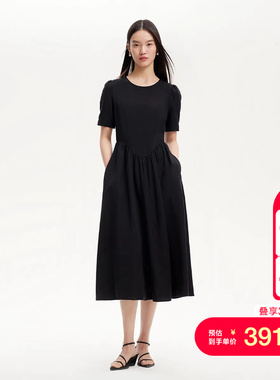 vq区绫致Vero Moda连衣裙25春夏花苞袖V字腰线大摆莱赛尔亚麻长裙