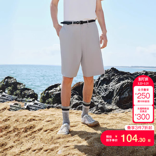 tq区杰克琼斯春夏裤 男 身打褶腰头金属D型环宽松休闲短裤