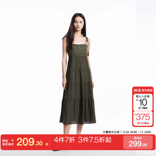 tq区绫致Vero Moda连衣裙女秋冬休闲度假波西米亚风吊带长裙潮