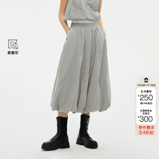 绫致ONLY秋冬新款机能风花苞A字伞裙中长裙半身裙女