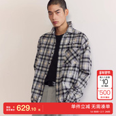 绫致杰克琼斯男生秋冬衣身格纹衬衫 2025年纯棉长袖 休闲上衣