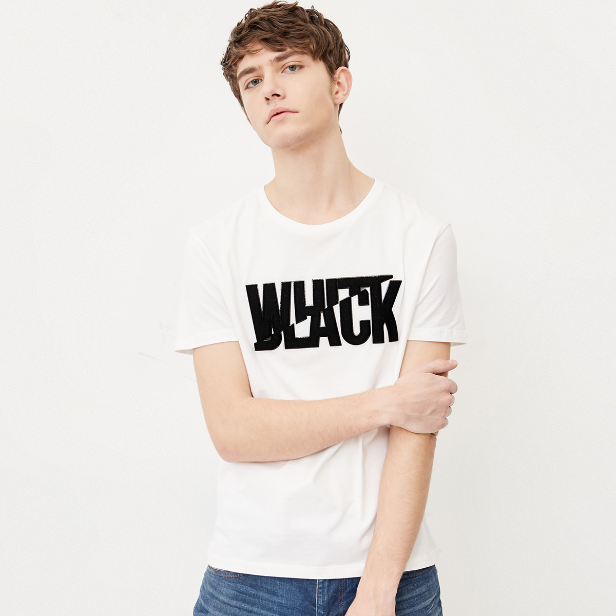 JackJones½Ü¿ËÇí˹´¿ÃÞÓ¡»¨¶ÌÐäTÐôC|217201566