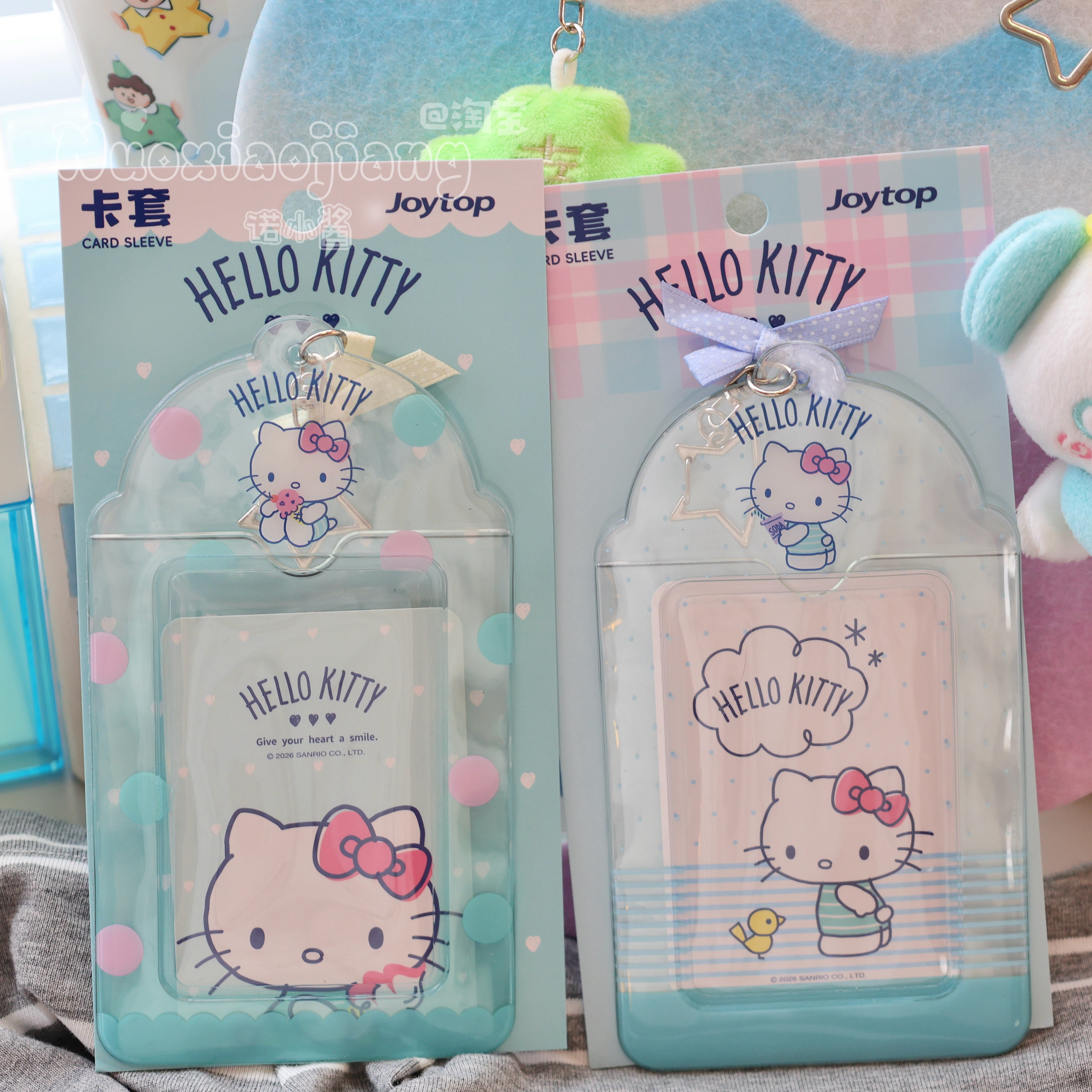 清透蝴蝶结Hello Kitty半透明卡套证件套可爱学生卡包挂件痛卡套图片