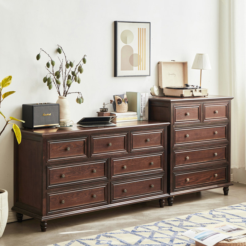 美式轻奢六斗柜全实木客厅玄关柜五抽屉柜储物柜卧室收纳柜子斗橱,住宅家具,斗柜,淘宝优惠券,粉丝福利购,淘宝优惠卷