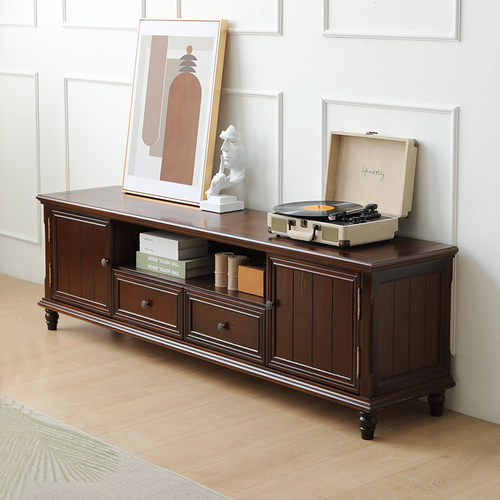 美式乡村风全实木木电视机柜