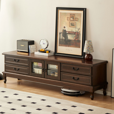 万玉美式乡村实木电视柜