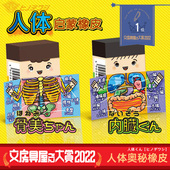 日本HINODEWASHI人体构造启蒙图示轻松擦净少碎屑黑色橡皮可打开外壳儿童学生趣味橡皮擦