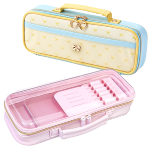 日本RAYMAY藤井笔袋超火女生2025新款.耐磨大容量男孩高颜值ins风.透明小学生可插粗铅碳纤文具盒双层笔帘