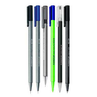 德国施德楼34SB4书写绘图用4支6支套装自动铅笔圆珠笔纤维笔荧光笔漫画手绘绘图画画制图的学生专业美术套装