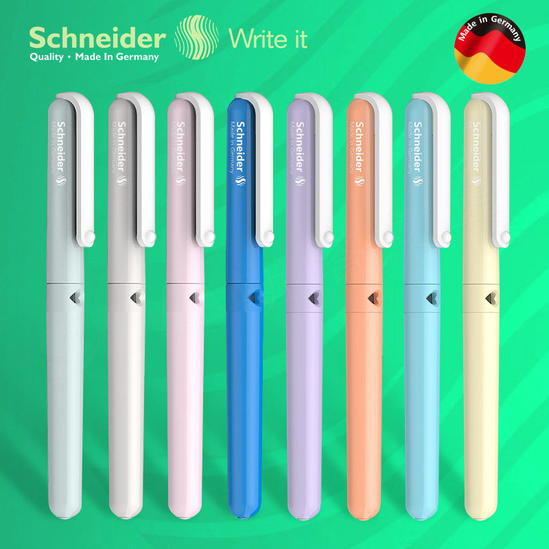 【施耐德BK410系列/马卡龙淡彩色钢笔小学生专用】德国进口schneider男女成人练字极光花粉皮面笔记本礼盒装