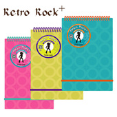 富美高foldermate撞色摇滚记事本A5彩色条码 纹Notepad上翻双线圈笔记本横线日记速记本子