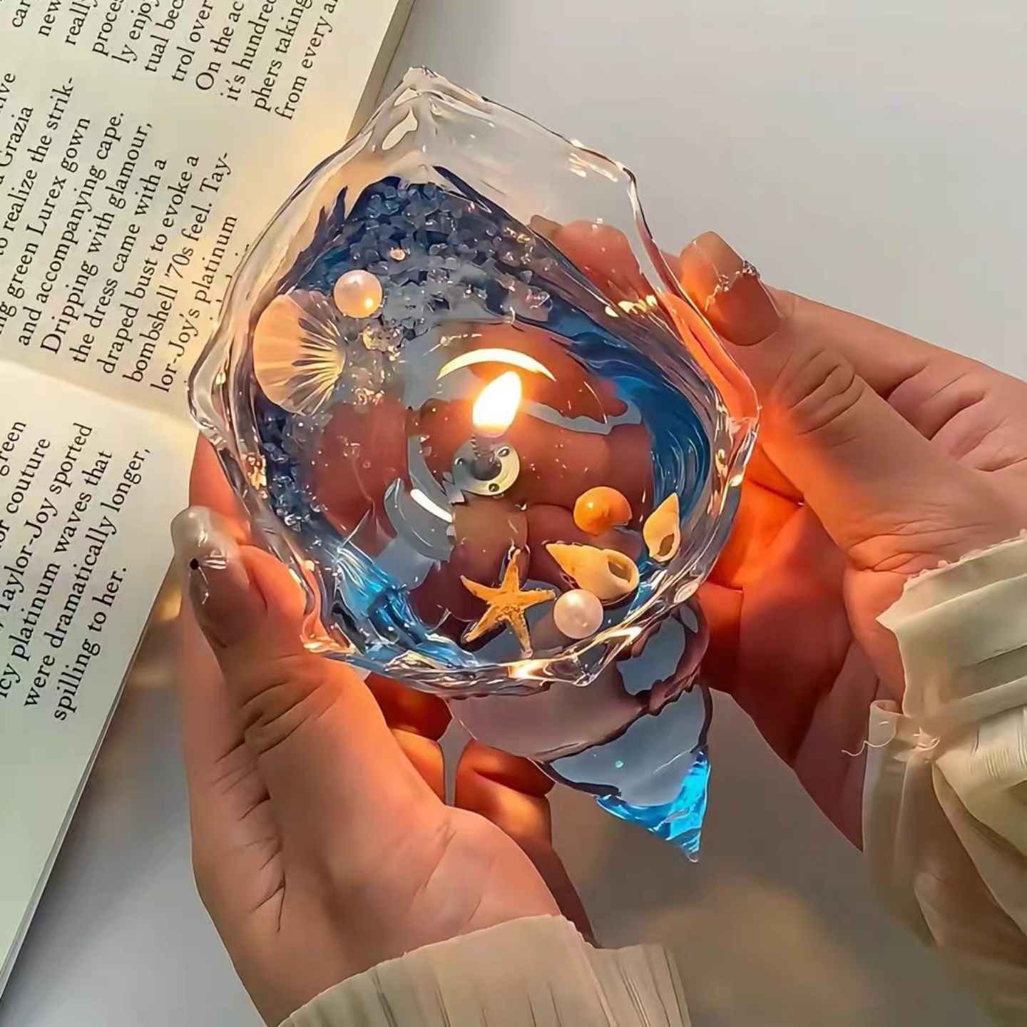 海螺香薰蜡烛氛围感装饰品摆件室内家用手工果冻蜡生日礼物海洋风