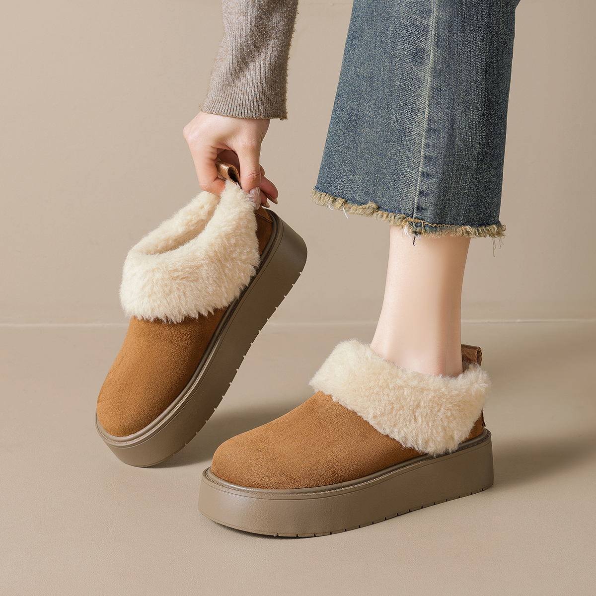 【免费试穿】加绒加厚勃肯雪地靴