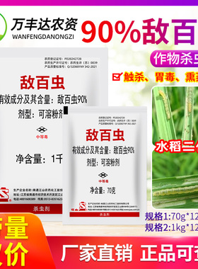 南通江山90%敌百虫白菜甘蓝花菜菜青虫十字花科蔬菜农药杀虫剂