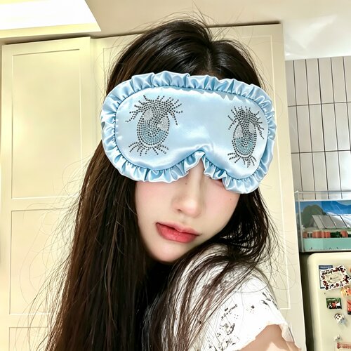 仿真丝花边眼罩午休遮光睡眠眼罩