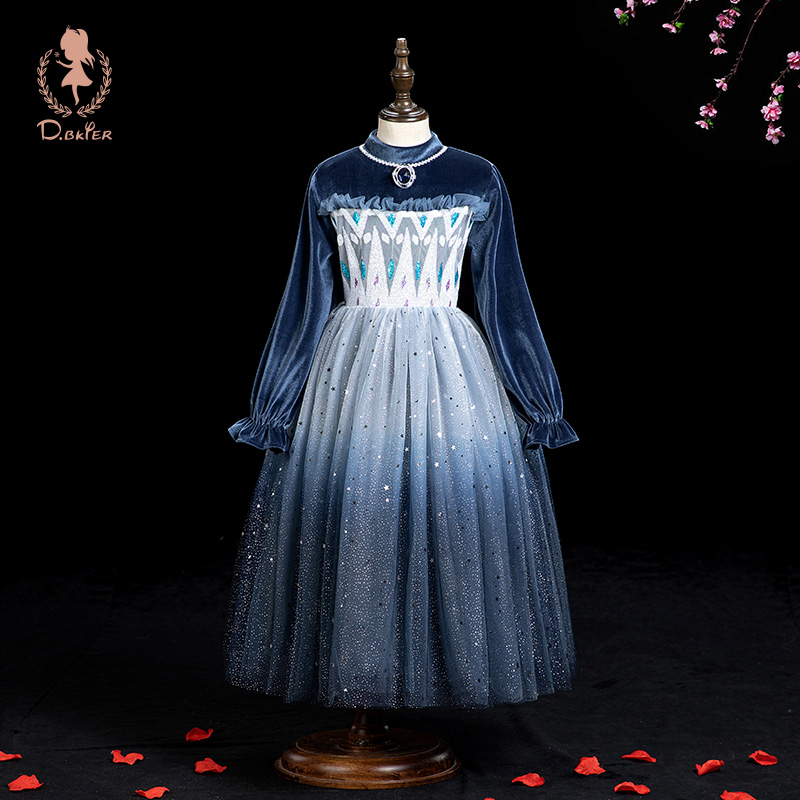 女童公主裙艾莎长袖秋冬