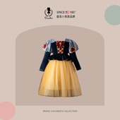D.Bkyer女童白雪公主裙冬季 儿童女孩爱莎生日礼服加绒裙子春装