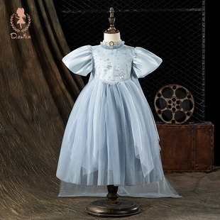 D.Bkyer女童爱莎公主裙夏季艾莎高级感生日party小礼服爱沙裙子