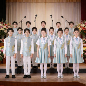 元旦儿童中国风合唱服中小学生演讲朗诵比赛演出服中国风表演服装