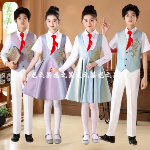 儿童合唱演出服小学生班服朗读
