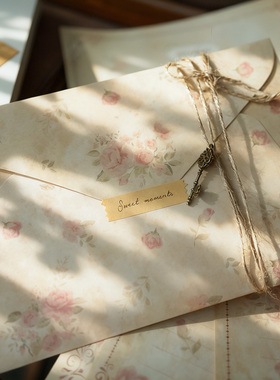 白糖商店 花蔓信封信纸 复古文艺ins小碎花浪漫礼物表白情书写信