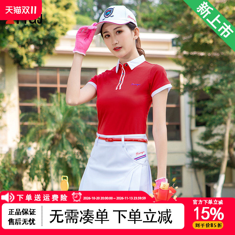 两件包邮！ 高尔夫球服装 新款女士短袖球服 韩版春夏季运动衣服
