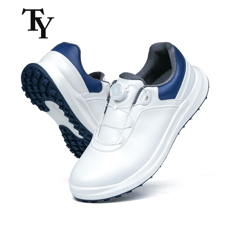 TTYGJ高尔夫男士球鞋超纤皮鞋子防滑透气旋钮鞋带新款男士运动鞋