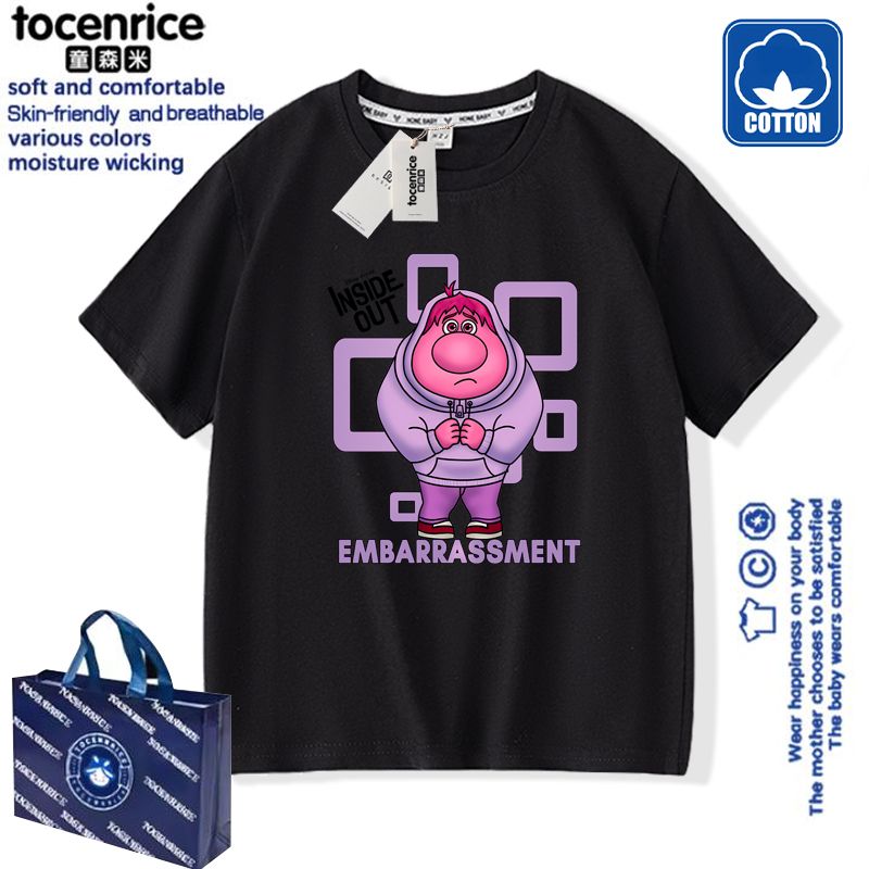 头脑特工队衣服儿童短袖t恤夏男女款美式vintage纯棉印花潮上衣28