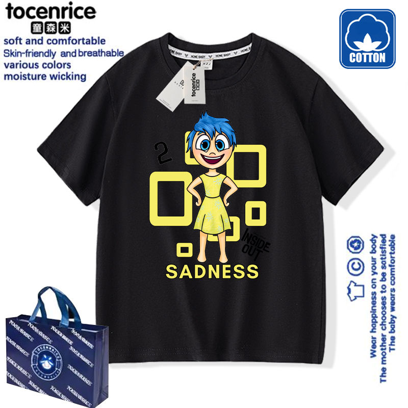 头脑特工队衣服儿童短袖t恤夏男女款美式vintage纯棉印花潮上衣18