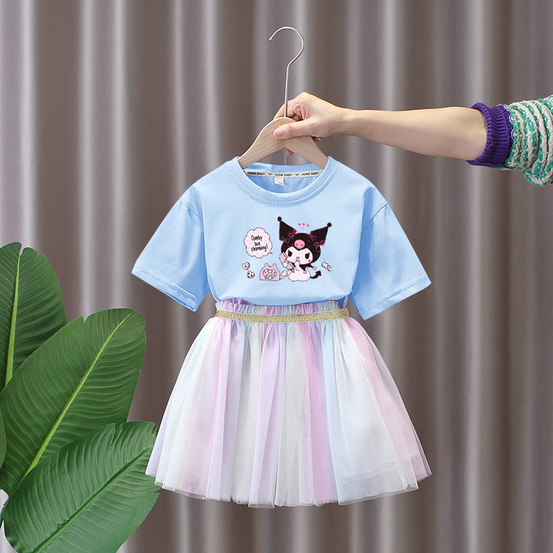 休闲库洛米女童短袖裙子半身裙