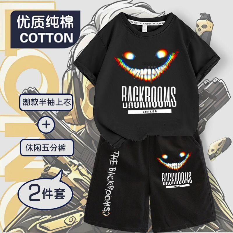 休闲100%棉夏季后室backr套装