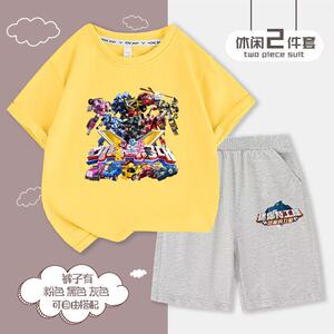 休闲100%棉夏季迷你特工队套装