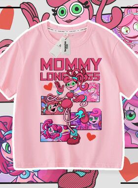 跨境新品poppy playtime Mommy Long Legs 短袖t恤衣服儿童上衣服