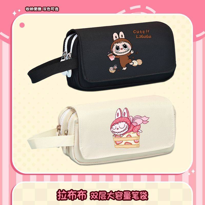 新款卡通动漫男女儿童可爱立体帆布笔袋大容量学生洋气文具盒袋子