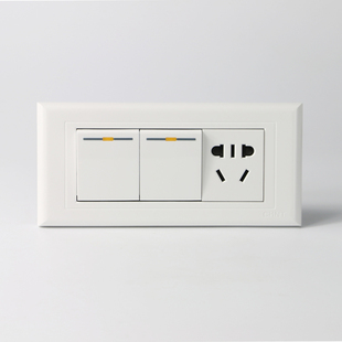 正泰118型开关插座2开五孔三位二开一插双控开关带插座面板155*72