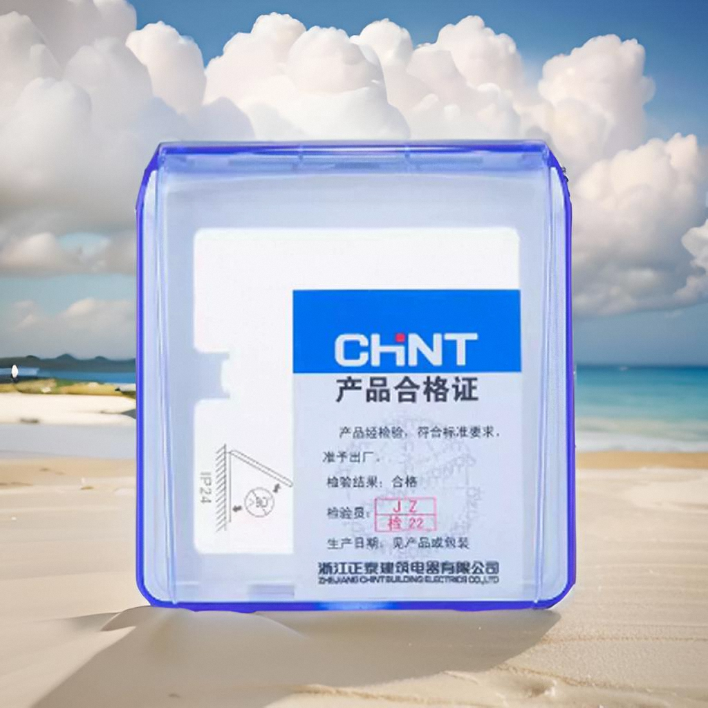 正泰防水插座透明蓝色通用86