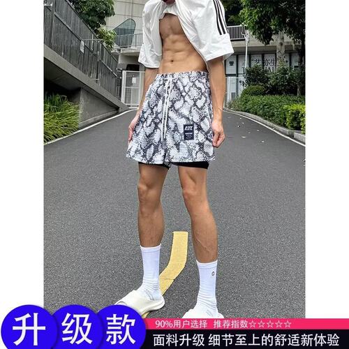 夏季新款美式短裤男潮牌薄款设计感小众宽松大码运动休闲五分裤子