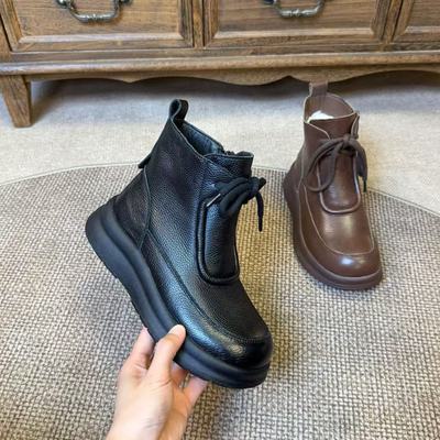 【皮毛一体】500-807冬季羊毛靴防滑保暖马丁靴9857/88067