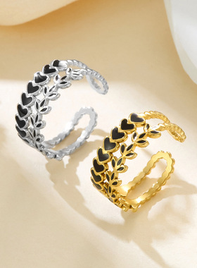 日韩多层不规则细圈开口食指戒指女个性ins简约冷淡风手饰品