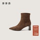 靴 尖头高跟靴羊绒高智感通勤时装 高分印象 莎莎苏2025秋冬新款