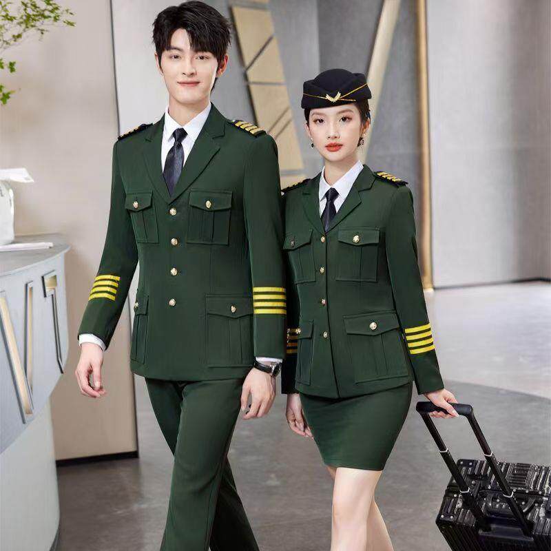 男女军鼓队演出服套装高铁路南航空姐学生乘务员机长职业工作制服