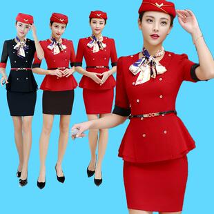 打军鼓服装套装新款短袖演出服鼓乐军鼓队夏装敲鼓空姐制服女红色