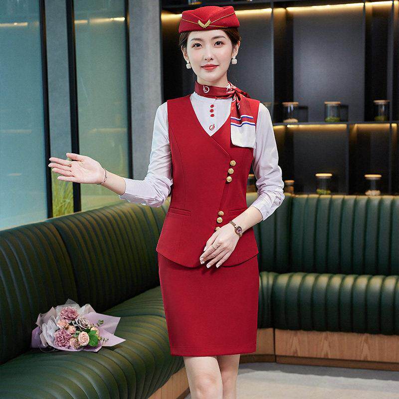 售楼部职业马甲套装女空姐酒店前台收银工作服物业客服美容师工装