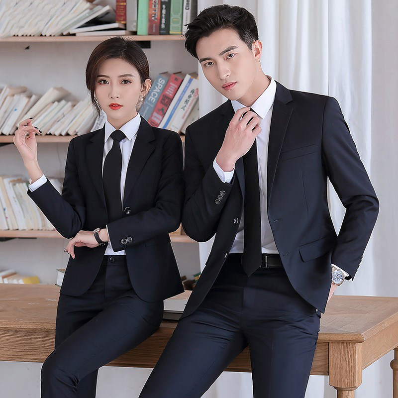 西服套装男士三件套职业装商务正装工作服4S店工装男女同款西装冬